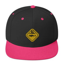 Load image into Gallery viewer, Caution Shark Snapback Hat - Cap - KitesurfingOfficial
