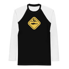 Load image into Gallery viewer, Caution Shark B&amp;W - Rash Guard Men - KitesurfingOfficial
